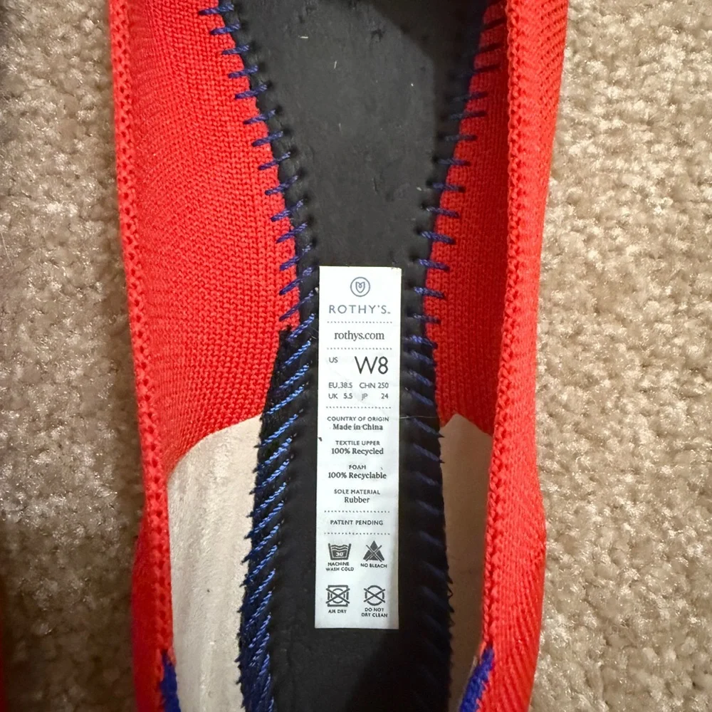 Rothy's Women's The Point Red Flats - Picture 8 of 13